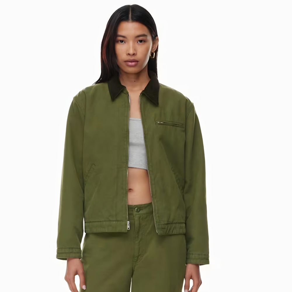 TNA Olive Dale Utility Chore Barn Jacket Lined Boxy XS NWT - Picture 2 of 15